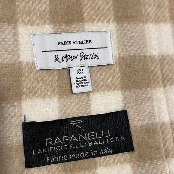 & Other Stories Oversized Plaid Wool Shacket Jacket Size 4 - Picture 7 of 9